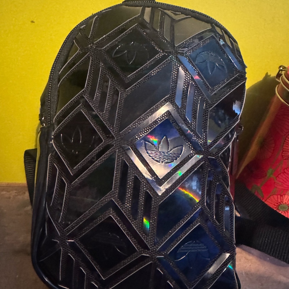 Adidas Black Geometric Backpack